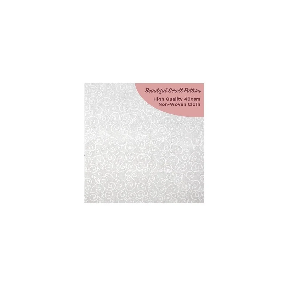 J&A Homes White Wedding Aisle Runner Floral Lace‎ Pattern Fabric Roll NIB 3'X50'